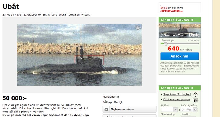 Ubåt, Ryssland, Blocket, Geddit